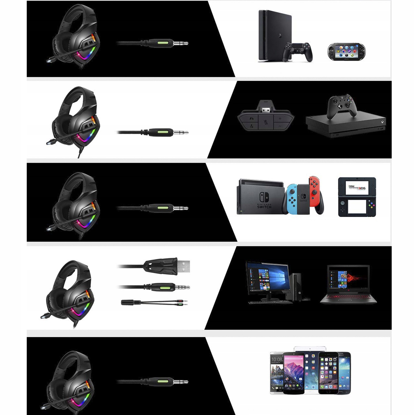 Słuchawki do gier Onikuma K1 RGB